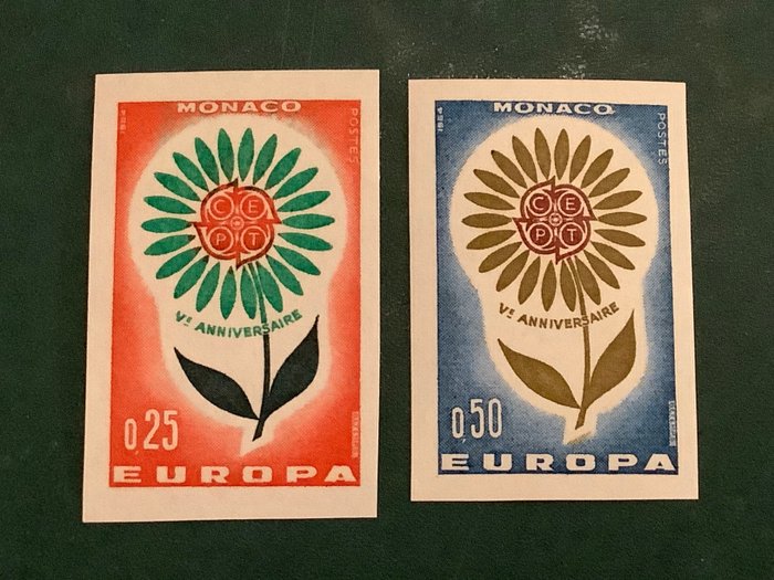 摩纳哥 1964 - Europa Cept - 无孔 - Michel 782/783U