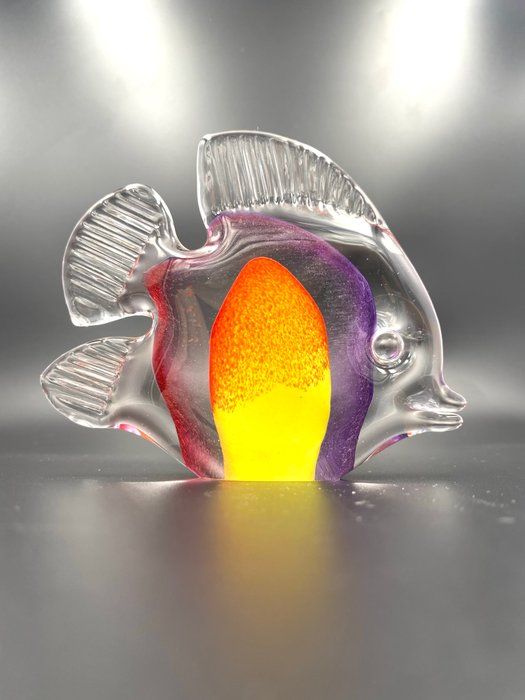 Toso - Escultura, Pesce Tropicale Multicolor - 10 cm - cristal de murano - 2000