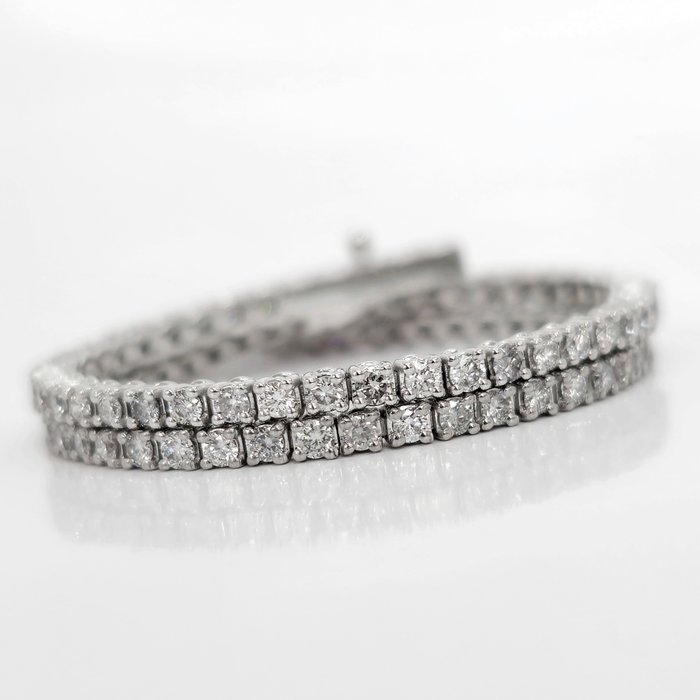 *no reserve* 1.60 ct E to G Diamond Designer Tennis Bracelet - 5.74 gr - 14 karat Hvitt gull - Armbånd - 1.60 ct Diamant