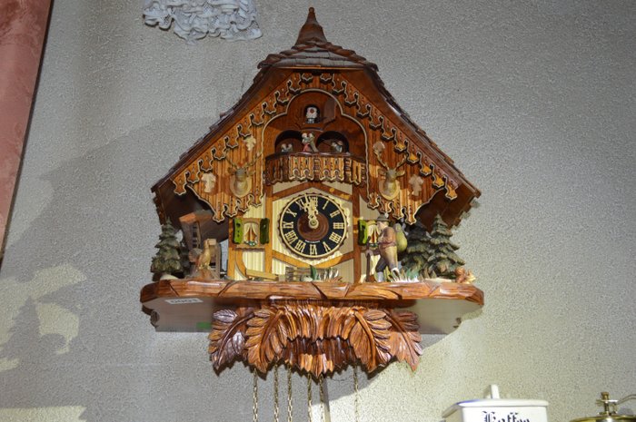 Horloge murale - Pendule musical à coucou - Bois - 1990-2000