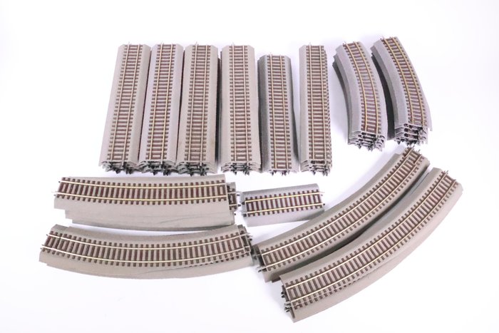 Roco H0 - 42510/512/522/524/525/526/528 - 模型火車軌道 (58) - 內含 58 件 RocoLine 導軌的包裝