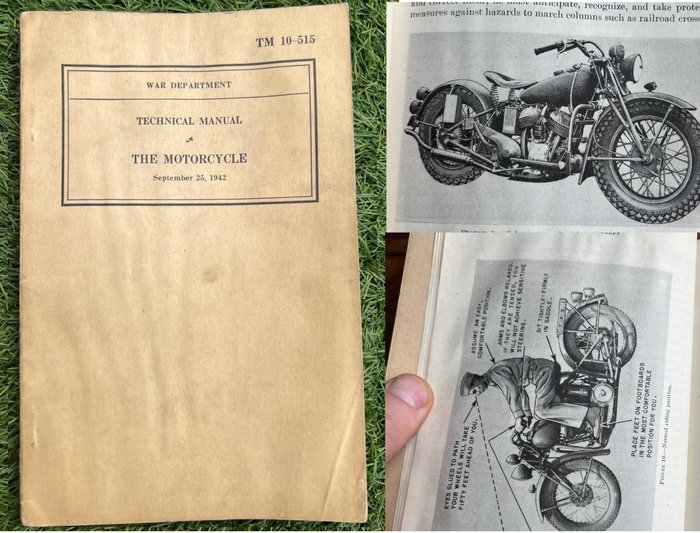 Verenigde Staten van Amerika - WW2 US Army Harley Davidson Liberator Indian motorcycle - technical handbook / manual - No reserve price!! - 1942