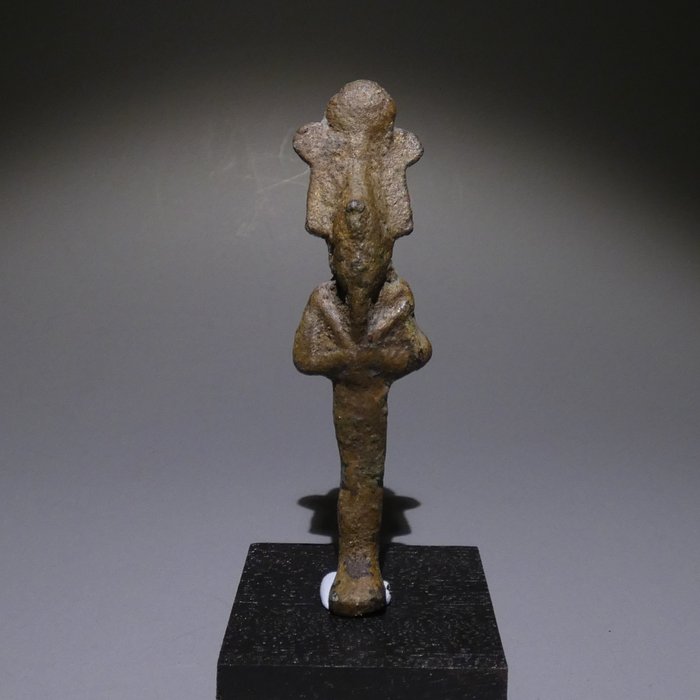 古埃及 青銅色 堅實的奧西里斯神。 8.3 公分高。