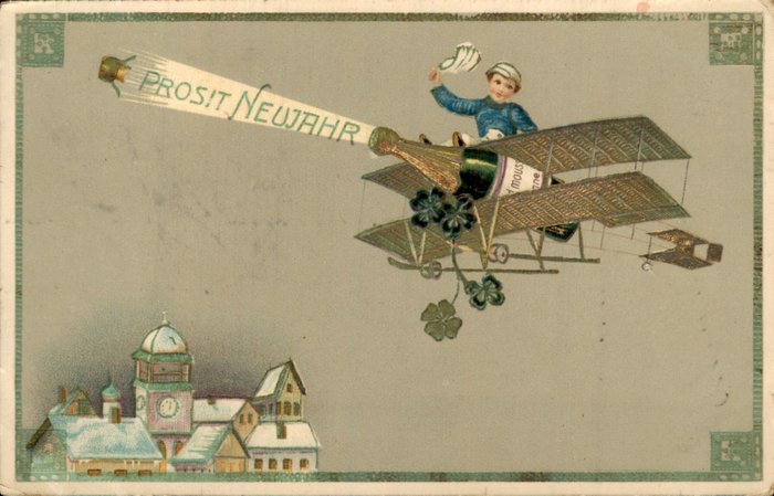 Fantasía, Año Nuevo - Postal (93) - 1900-1930