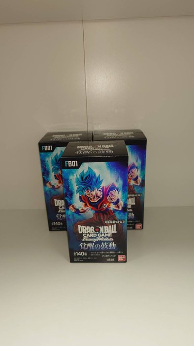 Bandai - 3 Booster box - Dragon Ball - Dragon ball Super Fusion World Card Game Awakened Pulse Booster box FB01 Japanese sealed - FB-01