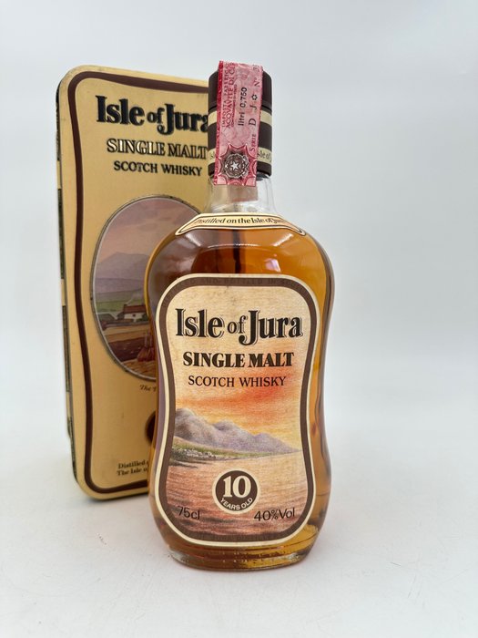 Isle of Jura 10 years old - Single malt ( Tin Box )  - b. Jaren 1980 - 75cl