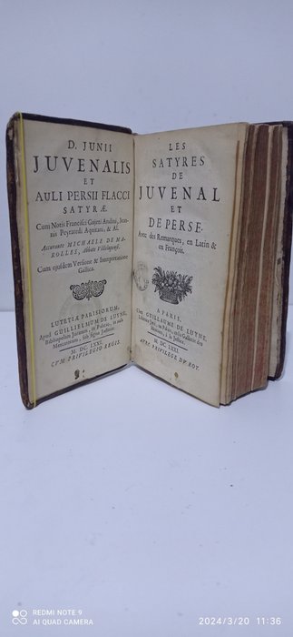 Michael de Marolles - Les satyres de Juvenal, et de Perse, en latin & en français. Avec des remarques [ latin - français ] - 1671