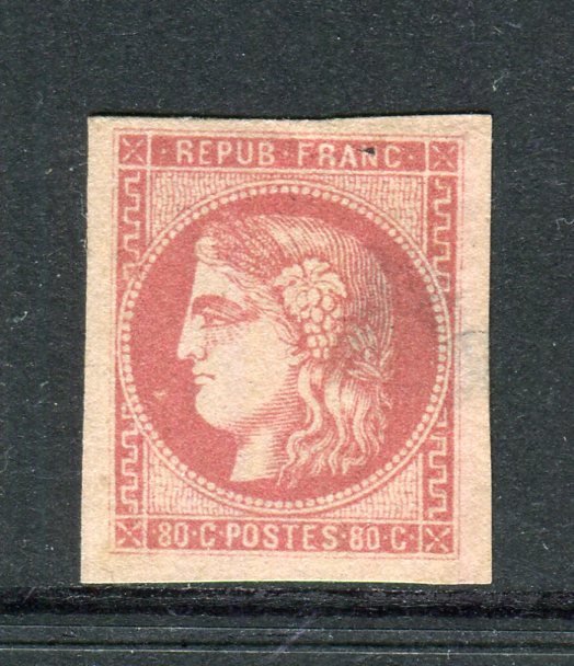 法國 1870 - 稀有 n° 49a 玫瑰克萊爾紐夫
