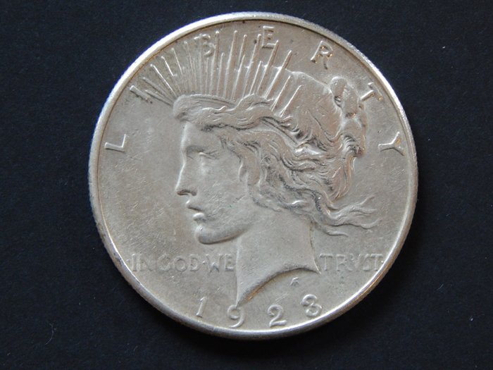 美國. A pair (2x) of USA Silver Peace Dollars 1922, 1923-S