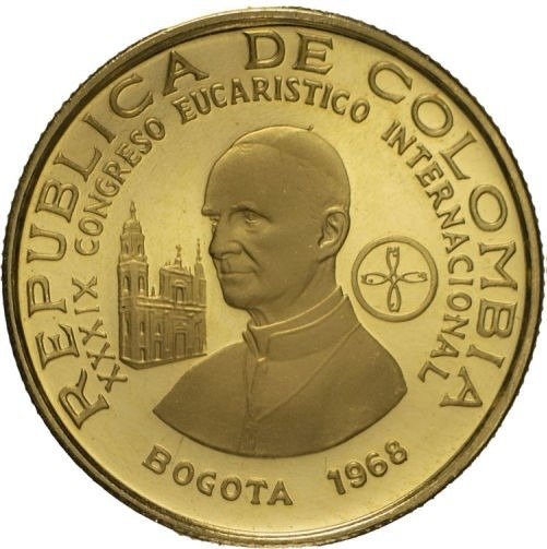 Kolumbia. 100 Pesos Gold Coin 1968