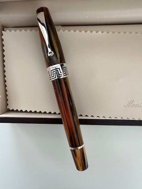 Montegrappa - Montegrappa Extra Rollerball Celulloid Turtle Brown ISEXTRCW - Stylo à plume