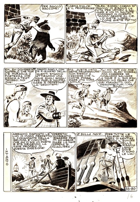 EsseGesse - 1 Original page - il Grande Blek #33 - "la banda del Pipistrello" - 1956