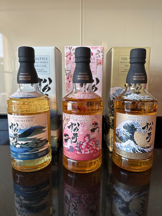 Matsui - Mizunara, Sakura & Peated  - 700 ml - 3 flasker