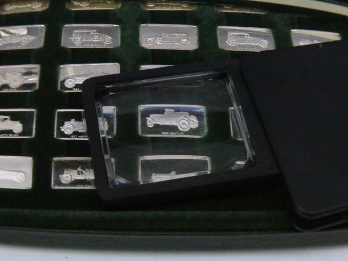 57,6 grams - 银 .925 - Franklin Mint, 36 Famous Automobiles on Silver Bars - 带证书