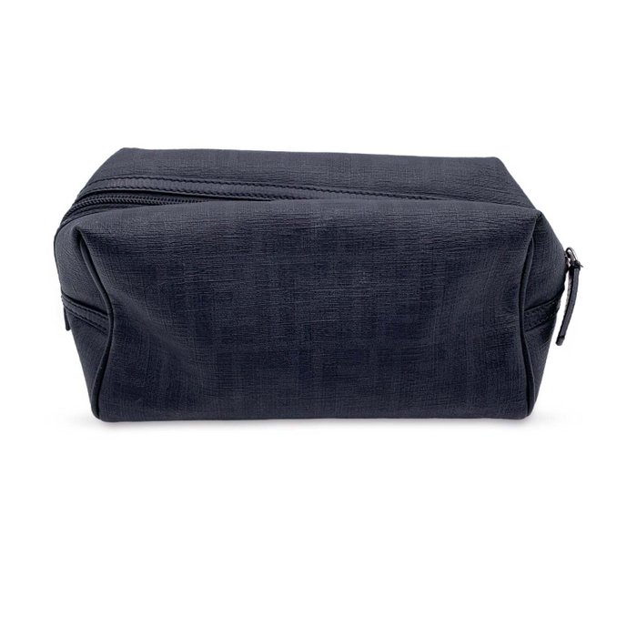 Fendi - Grey Zucca FF Monogram Canvas Leather Travel Cosmetic Pouch Bag - Geantă mică
