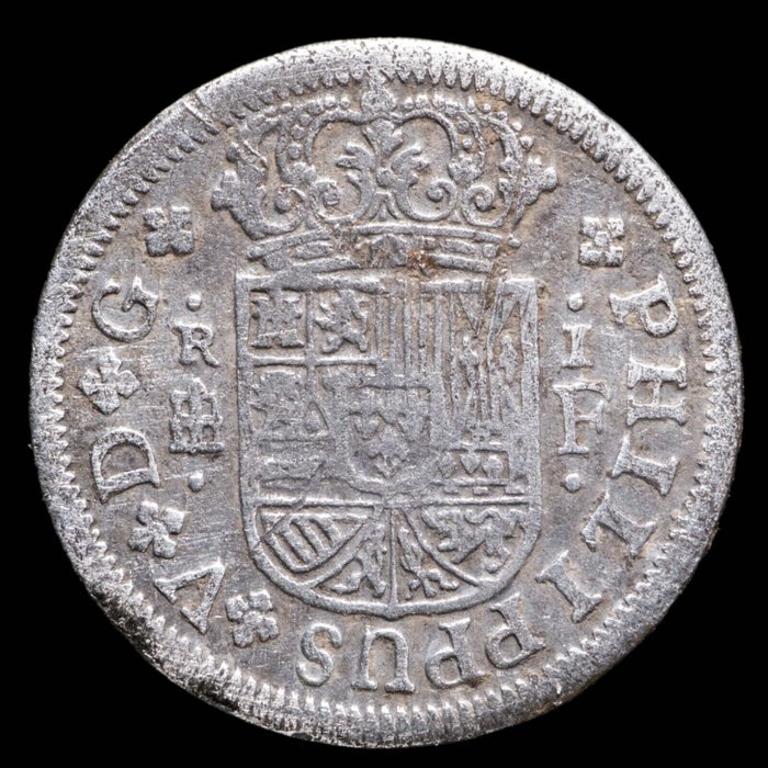 Spania. Felipe V (1700-1746). 1 Real Segovia 1721, Ensayador F  (Ingen reservasjonspris)