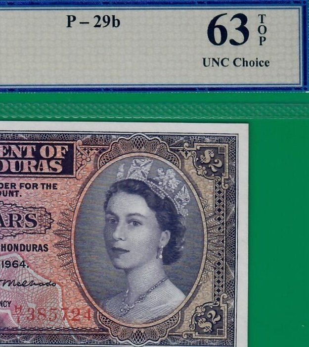 Brit Honduras. - 2 dollars 1/4/1964 - Pick 29b
