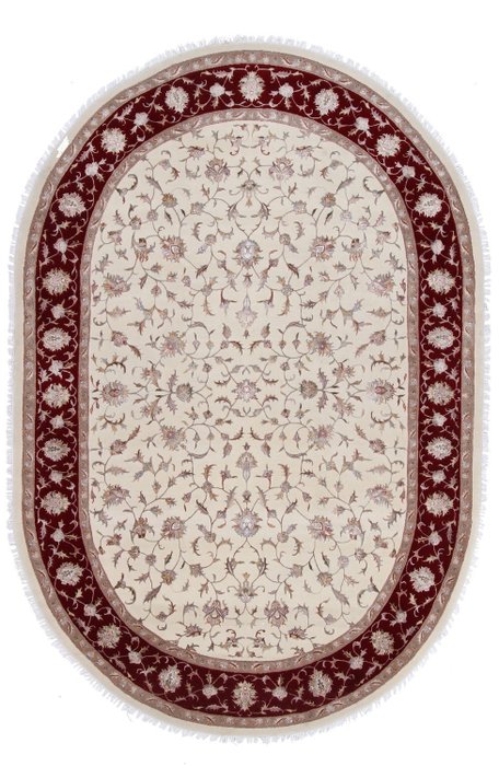 Oval Indo-Tabriz Wool & Silk - Faraji Design-Teppich - Teppich - 310 cm - 209 cm
