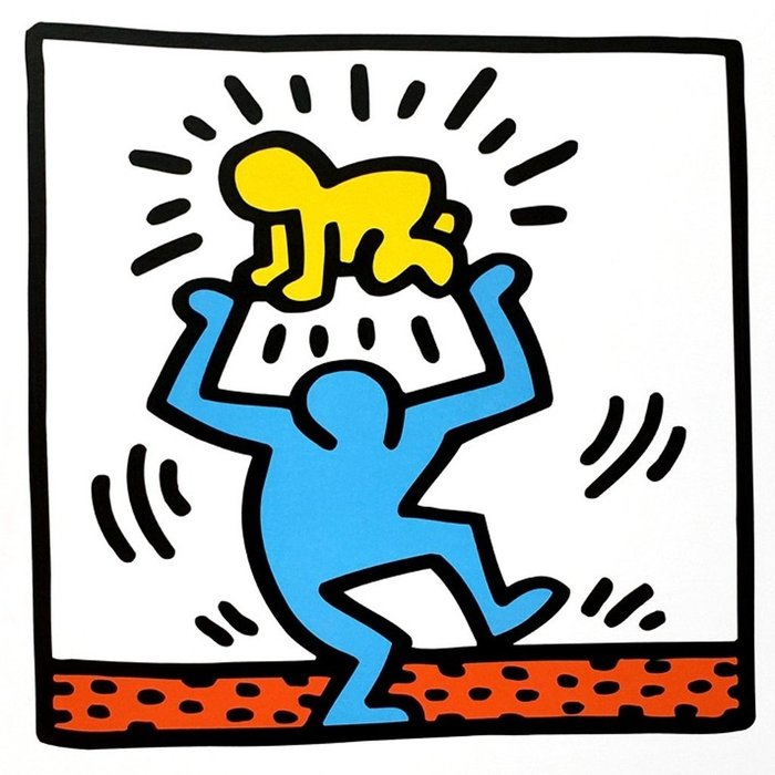 keith Haring (1958-1990) (after) - "Untitled (Radiant Baby)" - (70x70cm)