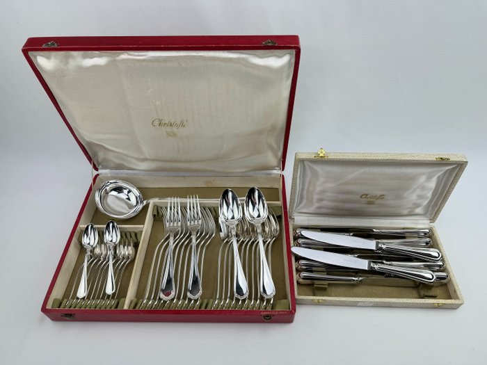 Christofle - Cutlery set for 12 (49) - Spatours - Silverplate