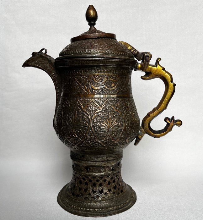 Czajnik Kadha - Kaszmir - Miedź - Indie - 19 wiek