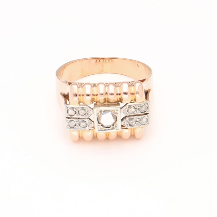 Δαχτυλίδι - Ροζ χρυσό Στρογγυλό Διαμάντι 