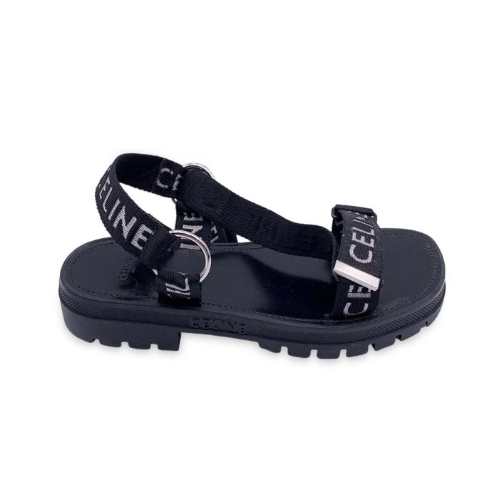 Other brand - Black Leo Strappy Sandals Shoes with Jacquard Straps Size 44 - Sandaler - Størrelse: En størrelse