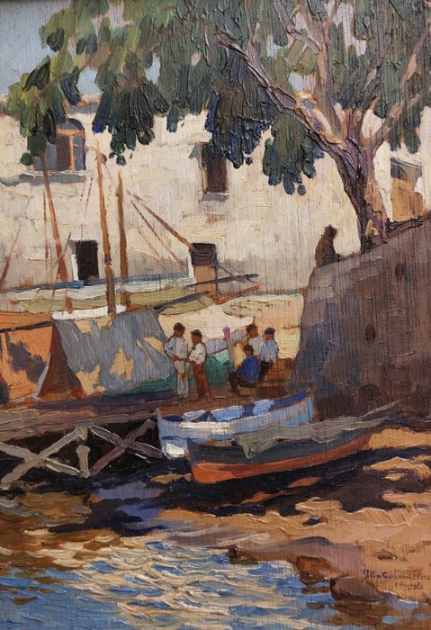 Ilio Giannaccini (1897-1968) - Scena portuale