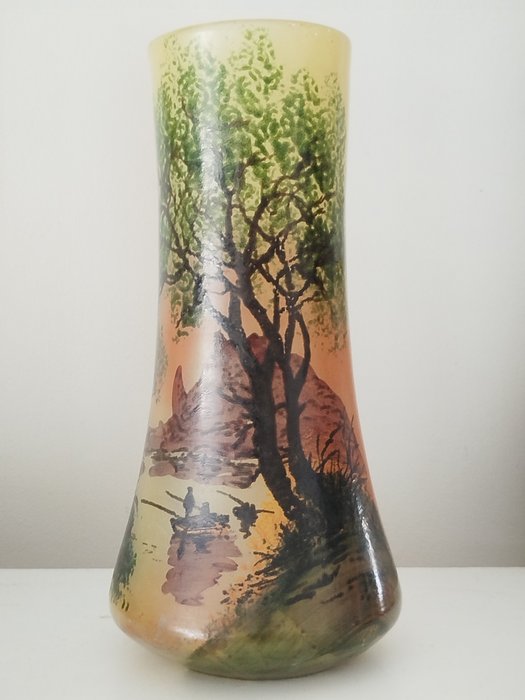 François Théodore Legras (1839-1916)- vase émaillé répertorié - - Einzelblumenvase  - Glas