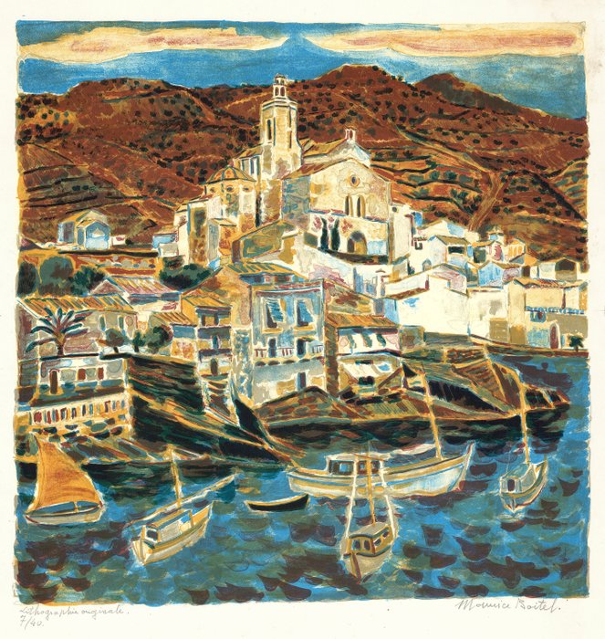 Maurice Boitel (1919-2007) - Port de Cadaques en Espagne