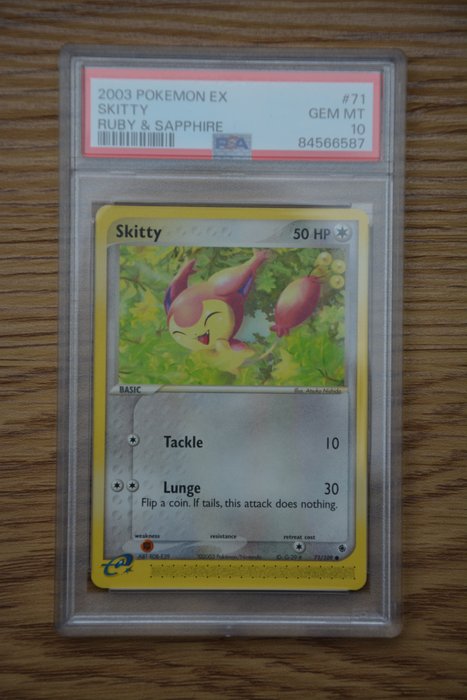 Pokémon - 1 Graded card - Ruby & Sapphire - Skitty #71 EX Ruby & Sapphire 2003 PSA 10 - PSA 10