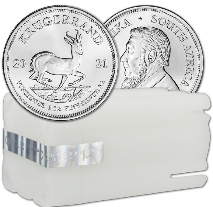 Dél-Afrika. 1 troy ounce zilveren Krugerrand munt (2021) - 25 stuks
