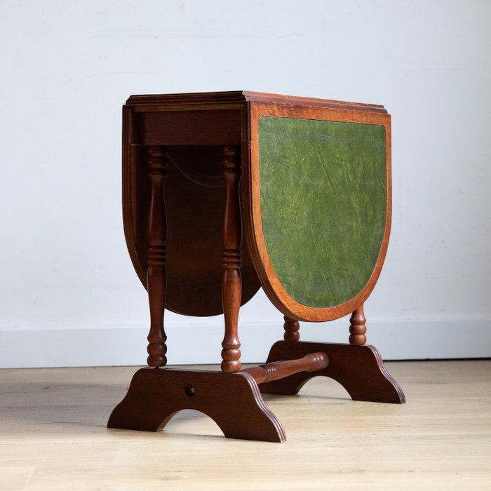Gateleg table (1) - English table - Leather, Mahogany