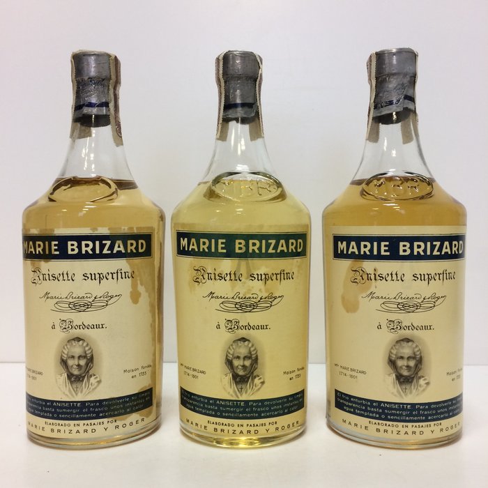 Marie Brizard - Anisette Superfine  - b. 1950s - n/a (1L) - 3 bottles