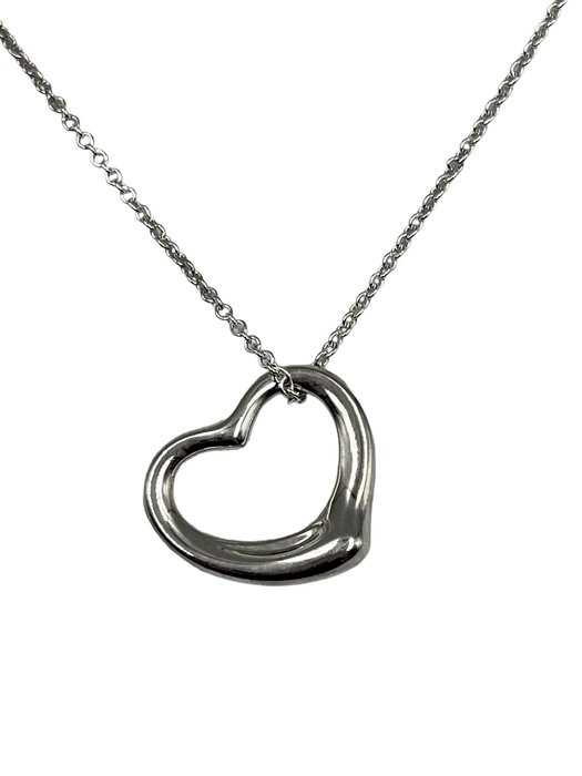 Ohne Mindestpreis - Tiffany & Co. - Halskette - Elsa Peretti® - Open Heart Silber 
