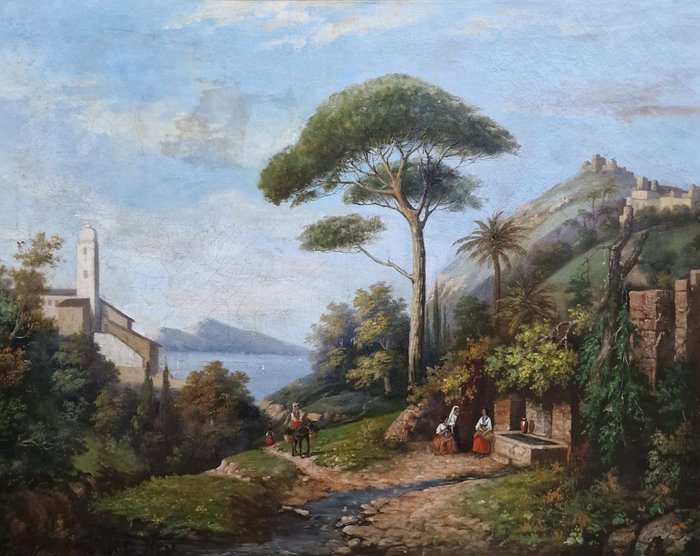 Achille Solari (1835-1884) - Veduta di Napoli