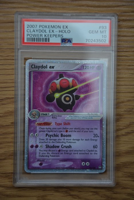 Pokémon - 1 Graded card - EX Ruby & Sapphire Power Keepers - Claydol EX Holo #93 EX Ruby & Sapphire Power Keepers 2007 PSA 10 - PSA 10