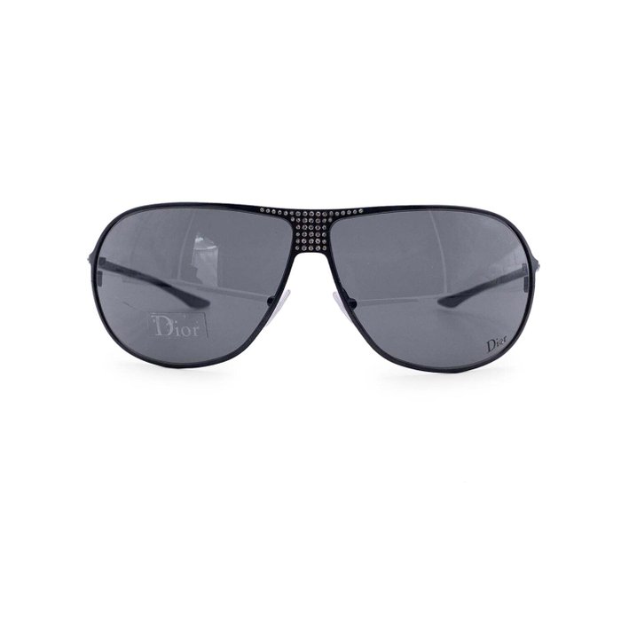 Christian Dior - Black Aviator Hard Dior1 Sunglasses with Crystals - Sonnenbrillen