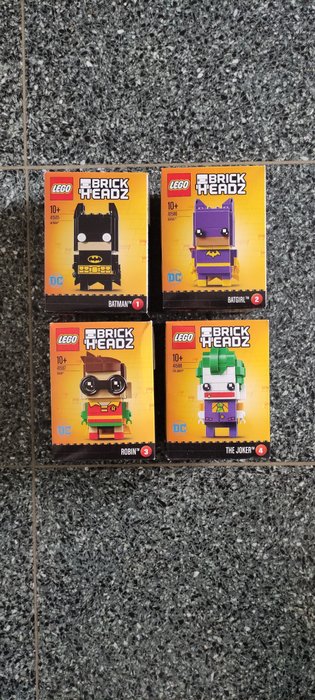 Lego - Brickheadz - 41585 + 41586 + 41587 + 41588 - Batman + Batgirl + Robin + The Joker - DC - NEW