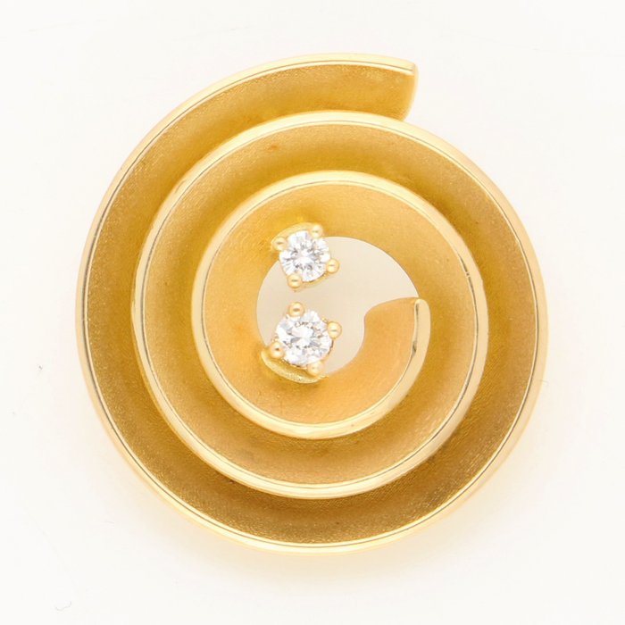 Ciondolo - Oro giallo  0.05ct. Rotondo Diamante 