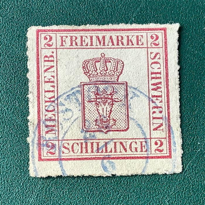Mecklenburg-Schwerin 1864 - 2 Schillinge våpenskjold - Michel 6