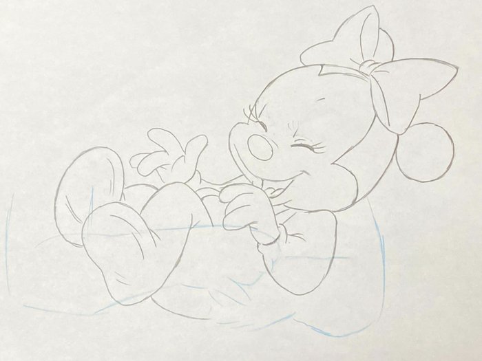 The Walt Disney Company, ca. 1980s - 1 Original animationstegning af Minnie Mouse, som en baby