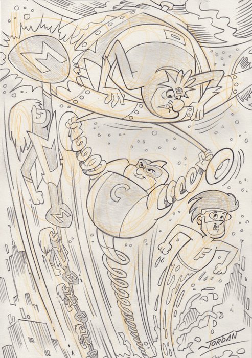 The Impossibles - The Spinner - Hanna Barbera - 1 Pencil Drawing