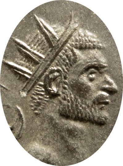 羅馬帝國. 克勞狄二世  (AD 268-270). Silvered Antoninianus Rome, AD 270. VIRTVS AVG, Virtus standing to left, holding olive branch and spear, shield resting on
