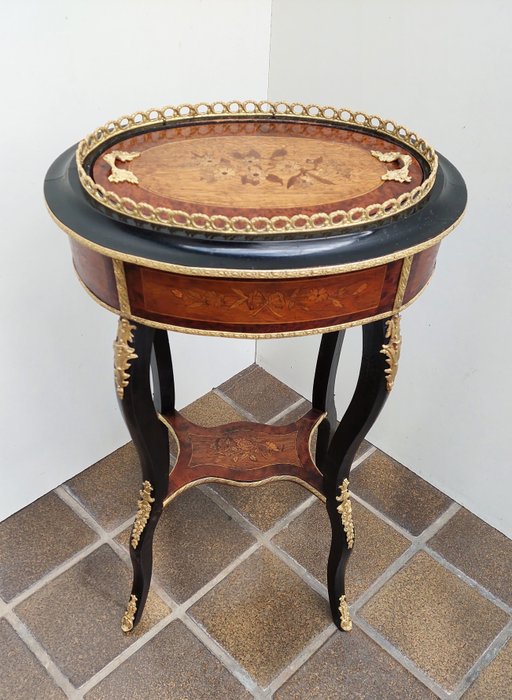 Jardinière - Napoleon III stijl - Side table - 崖柏, 核桃木, 桃花心木, 橡木, 鍍金, 青銅色, 黃銅, 黑森林
