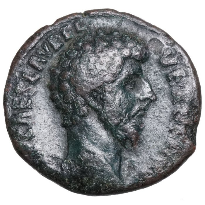 Römisches Reich. Lucius Verus (161-169 n.u.Z.). As Rom, MARC AUREL und Lucius Verus im Handschlag