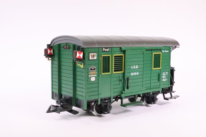 LGB G - 3019 N - Godsvagn för modelltåg (1) - Postvagn med stängningsljus