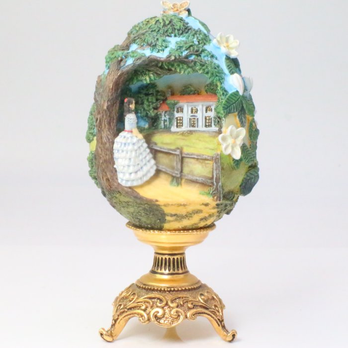 Huevo Fabergé - escarlata de tara - Gone With The Wind - Bañado en oro, Porcelana
