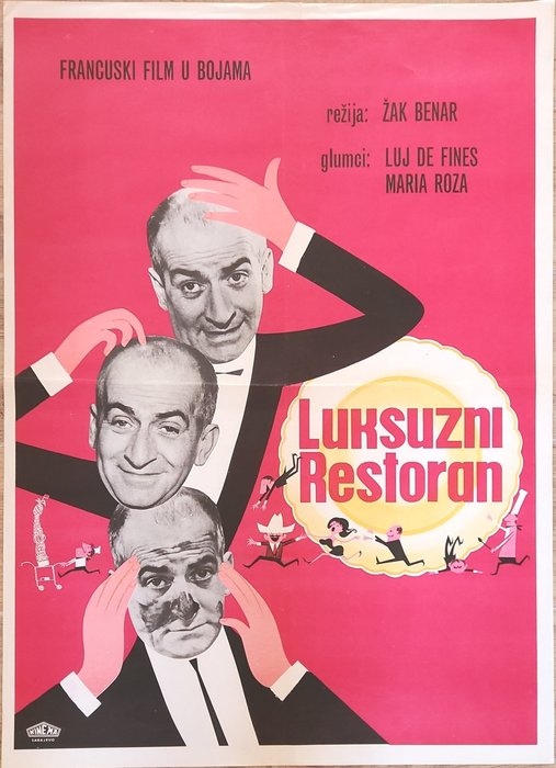  - Juliste Lot of 4 1960's / 70's Louis de Funès original movie posters