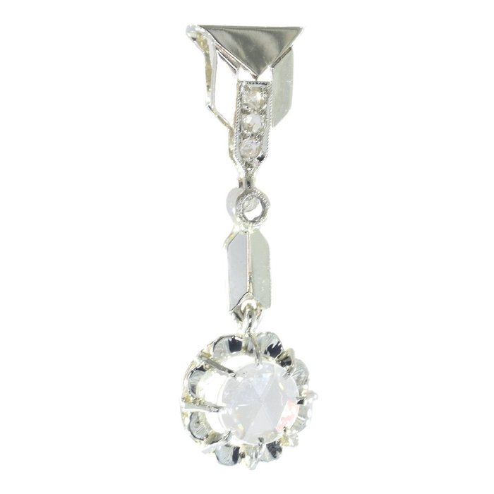 Zonder Minimumprijs - Art Deco anno 1930 Hanger - Witgoud Diamant 